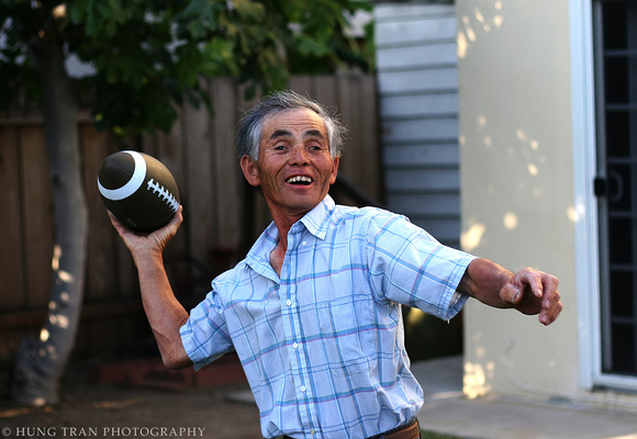 1) Grandpa Ted throwing the football around.